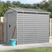 Outdoor Tool Storage Garden Shed Galvanised Steel Workshop Sheds Light Grey