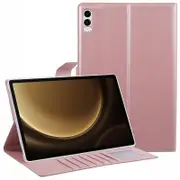 For Tab S9 Fe+/S9+/S8+/S7+S7 Fe Mill Series Flip Card Tablet Leather Case Rose Gold