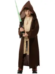 Hooded Brown Jedi Knight Boys Star Wars Costume Robe