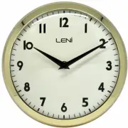 NEW Leni School Metal Wall Clock, Gold, 23cm