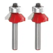 2pcs 45 Degree Chamfer Router Bit 1/4" Shank 1/4" Cutting Edge Carbide, Red