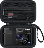 Elonbo Camera Carrying Case for Sony RX100 VII/ RX100 VI/ RX100 V/ RX100 IV/ RX100 III Compact Digital Camera, Sony Vlogging Camera Travel Bag, Sony Video Streaming Camera Storage Holder. Black