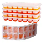 Ice Cube Trays with Lid BPA Free, 4 Pack 56 Ice Easy Release Flexible Silicon...