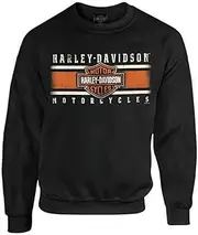[HARLEY-DAVIDSON] Men's Custom Iconic B&S Fleece Pullover Sweatshirt - Black