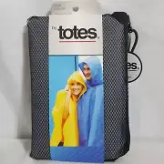 Totes Grey Adult Rain Poncho 100% EVA One Size Waterproof With Mesh Bag -NEW!!