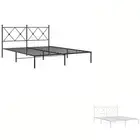 Bed Frame with Headboard Bed Base Double Bed White 150x200 cm Metal vidaXL