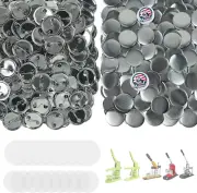200 Set Button Maker Supplies, Approx. 1.25 in Metal Blank Button Parts with Bla