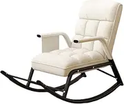 YVYKFZD Nursery Rocking Chair, Upholstered Glider Chair, Comfy Lounge Chair 5-Way Adjustable Back, for Nursing Baby, Reading, Napping, Load Capacity 200kg (Color : Beige)