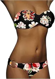 [Generic] Women's Bikini Swimsuits Two Piece Tummy Control Bathing Suit Dot Print Twist Front Swim Suits