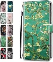 Leather Phone Case for iPhone 7 Plus 8 Plus 6S Plus 6 Plus Pattern Floral Hearts Butterfly Design Flip Wallet Cover for Girls Boys - Apricot