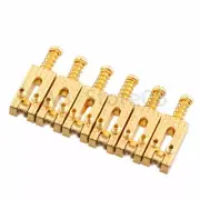 6x Electric Guitar Roller Saddle Bridge Saddle For Fender Strat Tele Guitar Gold