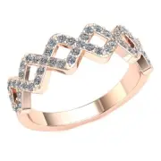 0.55 Ctw Round Cut Diamond Ladies Bridal Crossover Half Eternity Ring 18k Gold