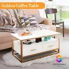 Modern Coffee Table 2 Drawer Storage Shelf Couch Console Storage Table