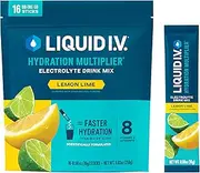 Liquid I.V. Hydration Multiplier, Electrolyte Powder, Easy Open Packets, Supplement Drink Mix (Lemon Lime, 16 Count)