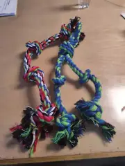 2-Pack Durable Rope Knot Dog Toys for Large Breeds Dental Chew & Tug of War Play