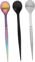SUPVOX 3pcs Stainless Steel Tasting Spoon and Tweezers for Chefs Home Cooks and Bartenders Durable Kitchen Tool for Flavor Testing Sampling and Plating