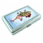 Vintage Alien Abduction D2 Silver Metal Cigarette Case RFID Protection Wallet