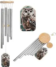 Wind Chimes for Outside Animal Cute Owl Aluminum Tube Wind Chime with 6 Tuned Tubes Large Memorial Wind Chimes Sympathy Wind-Chime for Outdoor Garden Patio Porch 20.5 Inch