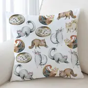 Adorable Poses Cute Cats Cushion Cover