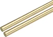 uxcell Brass Round Rods, 3/8 Inch Brass Solid Round Rod Lathe Bar Stock, 10mmx100mm Brass Rod for Drift Punches Various Shaft DIY Craft Model Plane Ship Cars, Pack of 2