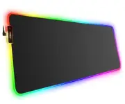 RGB Gaming Mouse Pad, Large Mousepad with Led Light, PC Gaming Accessories Bl...