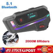 2000M Motorcycle Helmet Headset Intercoms Call GPS Playback Bluetooth Headphone