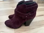 Rag & Bone wine suede ankle HARROW BOOT celebrity favorite size 6.5