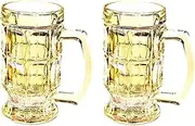 qwmvhfg， Personalised Pint Glass,Beer Cup Heavy Large Beer Glasses with Handle 14 Ounce Glass Steins Classic Beer Mug Glasses Set Great