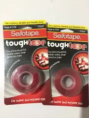 DOUBLE SIDED STICKY TAPE / MOUNTING TAPE. CLEAR. 19mm X 1.5 METERS. TWIN PACK