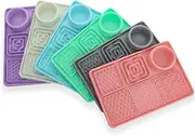 Multifunctional Pet Slow Feeder Bowl Mat, Multiple Textures, Portable Design, Pink (Grey)