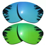 Ice Blue&Green Polarized Replacement Lenses for-Oakley Jupiter Sunglasses