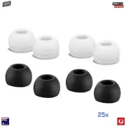 25 x Replacement Ear Pad Bud Earbud Cover For Earphones Black / White Z332