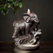 1pc Backflow Incense Burner Elephant Emblem Auspicious Success Without Incense