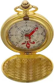 [GOOHOCHY] Mechanical Compass Pocket Watch Antique Style Lightweight for Outdoor Activities Camping Essential