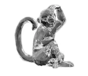 Monkey 93067 Figurine Crystal Cut Acrylic Clear 3.3" H
