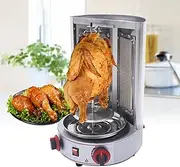 Shawarma Doner Kebab Machine,Electric Kebab Grill,Gyros Grill 2-Burner Table Grill,Skewer Grill Vertical Grill Combination Grill Rotating Grill,Temperature Adjustment - 50-300℃