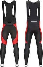 [GDDO] Men Thermal Bib Tights Winter Cycling Bib Pants, Men's Cycling Bike Bib Pants 3D Padded Bike Tights Compression Bicycle Pants Safety Pants for Men Reflective