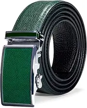 [Dubulle] Black Leather Belt for Mens Ratchet Belt with Removable Automatic Buckle New Sliding Buckle Belt for Suit