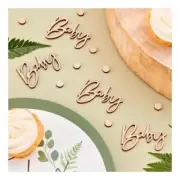 NEW Ginger Ray Botanical Baby Wooden Baby Confetti 18 Pieces By Spotlight