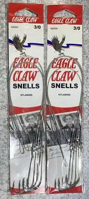 2 Packs Eagle Claw Nylawire Snells Size 420NW 3/0