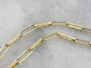 Long Yellow Gold Paperclip Chain