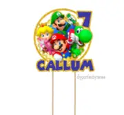 Cake Topper - Themed - 20+ Colours - NEXT DAY POST - Super Mario - Any Name/Age