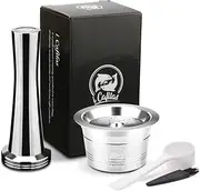 for Caffitaly ALDI Expressi Refillable K-fee Crema Coffee Capsule Filters Stainless Steel Coffee Capsule Pod (Capsule+Tamper)