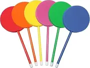 Silipull 6 Pcs Foam Paddles Set 12" Xpe Foam Badminton Paddles for Racquetball Paddleball 6 Colors for Kids Backyard Beach Park Indoor Activities Agility Training