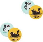 HOMSFOU Sets Magnetic Dishwasher Clean Dirty Indicator Home Decor Sign Farmhouse Style Pcs