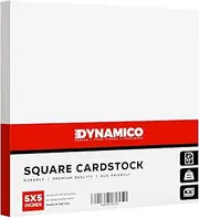 5” x 5” Square Cardstock | 80lb Cover White Thick Card Stock Paper – Smooth Finish | Great for Arts and Crafts, Photos, Wedding Invitations, Flash Cards, Business Cards | 50 per Pack