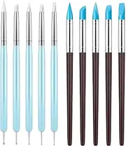 Flexible Clay Sculpture Tools,Flexible Silicone Tip Clay Carving Tools - Pottery Carving Pen Nail Design Supply for Rocks, Blending, Styling