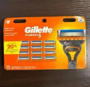 Gillette FUSION 5 - 12 Cartridges Refill Blades ONLY