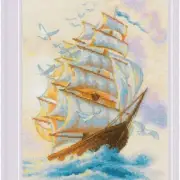 WhimsiStitch: Wanderlust Cross Stitch Kit - Embrace the Breeze with 2128 Wanderi