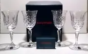 *NEW* Waterford Crystal CASTLES OF IRELAND Set of 4 White Wine Glasses 7" NIB